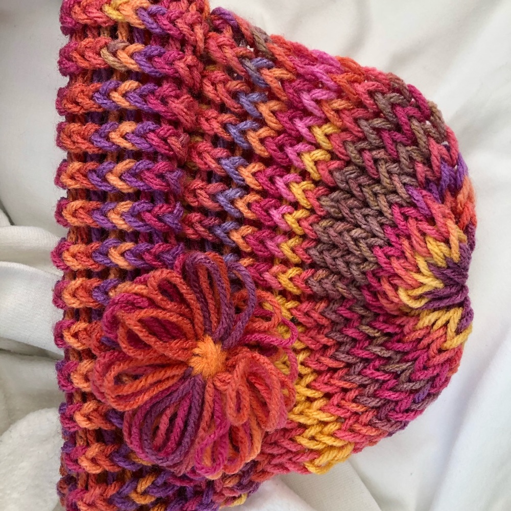 Toddler Girl Hand Knit Hat
